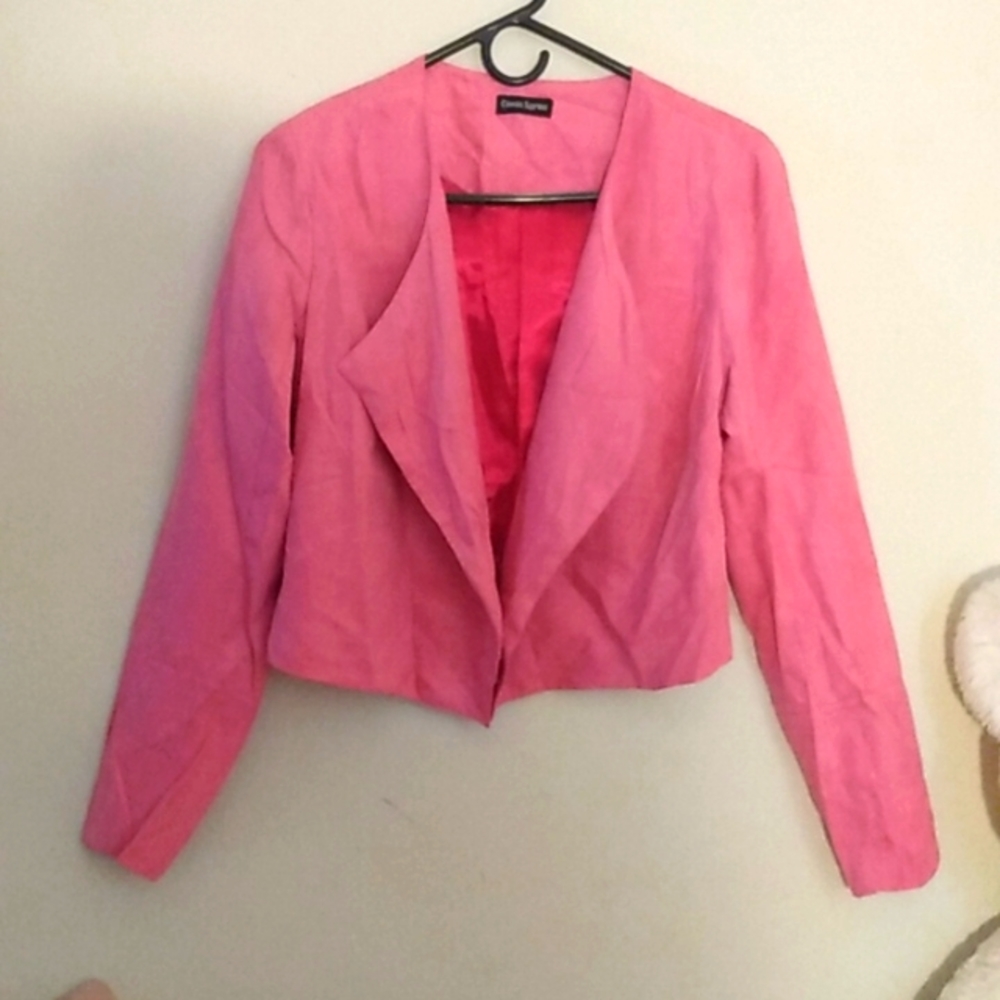 Cotton Express pink cotton suede with hot pink satin lining.